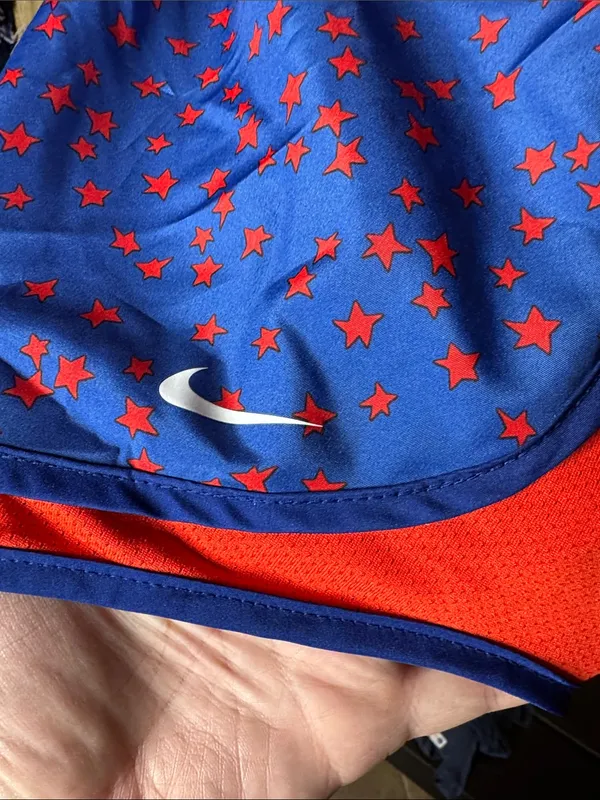 NWT Nike Dri-FIT Tempo Running Shorts Blue Red Stars 3X Plus Size - Image 9