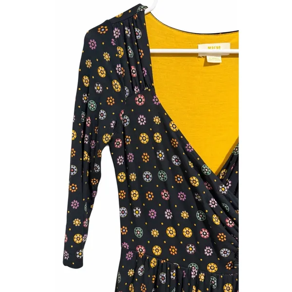 Maeve‎ Anthropologie Archival Midi Motif Faux Wrap Dress Women's Size X-Small - Image 8