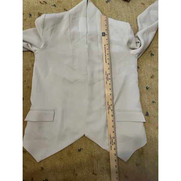 Quince Open Front Blazer Beige Size Small Minimalist Career Chic Sleek Business - Image 8