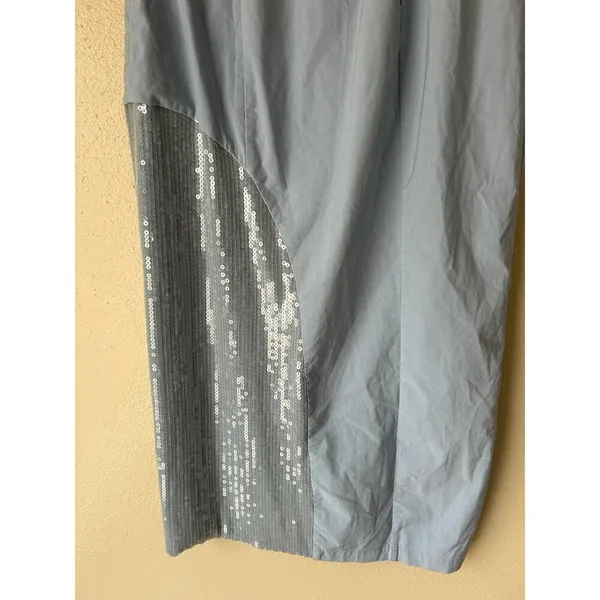 Anthropologie Light Blue Grey Strapless Midi Dress Size 8 - Image 14