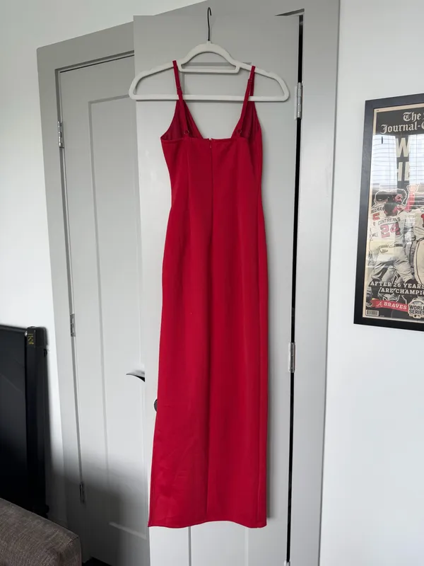 Peppermayo Red Bodycon Midi Dress with Slit - 8 - Image 4