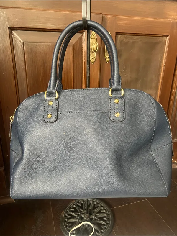 MICHAEL KORS Saffiano Leather Satchel Bag in Dark Navy Blue stewardess - Image 8