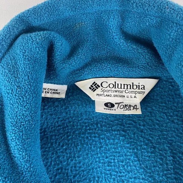 Vintage Columbia Jacket Womens Small Blue Full Zip Fleece Sweater Pocket‎ Ladies - Image 3