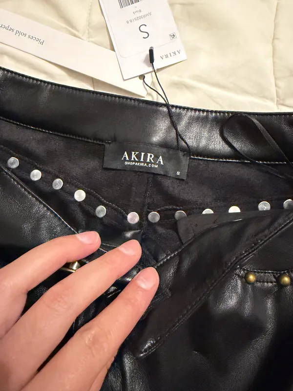 Akira Black faux leather skirt - Image 3