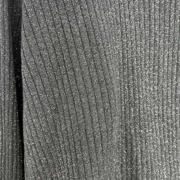 Chico's Ribbed Shimmery Womens Sweater Cardigan Sz XL Holiday Glam Metallic Open - Image 6