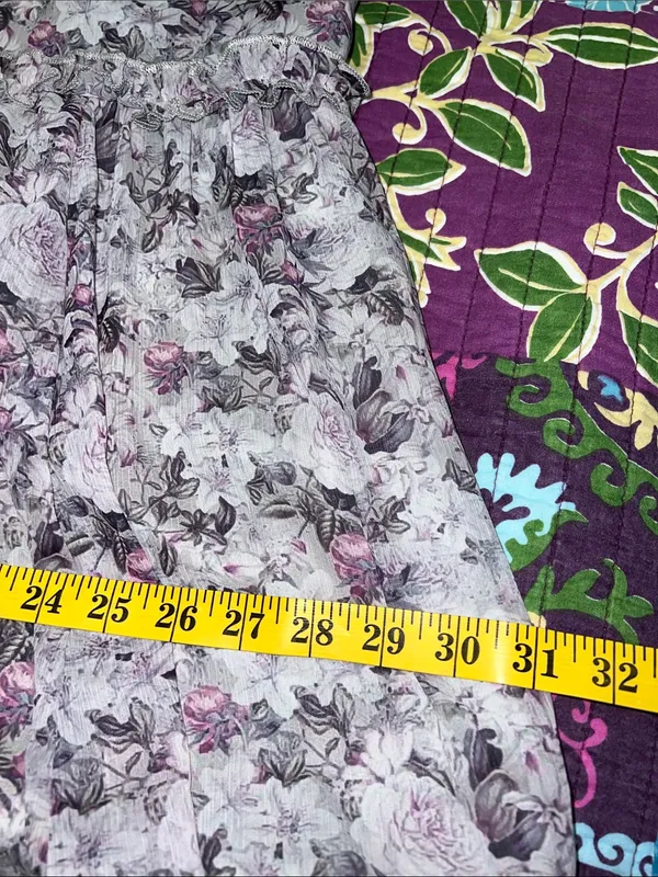 Ivy City Co Viola Floral Chiffon Ruffle Midi Dress Size 1X - Image 4