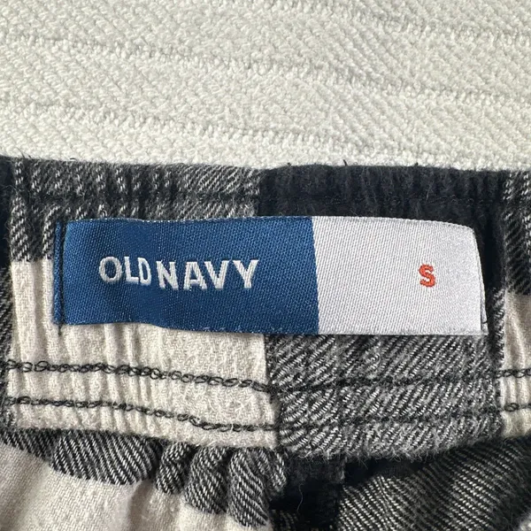 Old Navy Buffalo Plaid Flannel Pajama Lounge Pants Black White Women’s Size S - Image 12