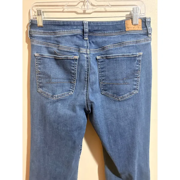 American Eagle Kick Boot Jeans Womens 8 Medium Wash Excellent Next Level Stretch - Image 12