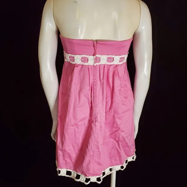 Lilly Pulitzer Pink & White Strapless Dress (2) - Image 5