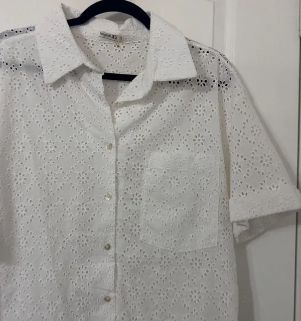 HOUSE OF CB 'Carrie' White Broderie Anglaise Shirt NWOT Size S - Image 9