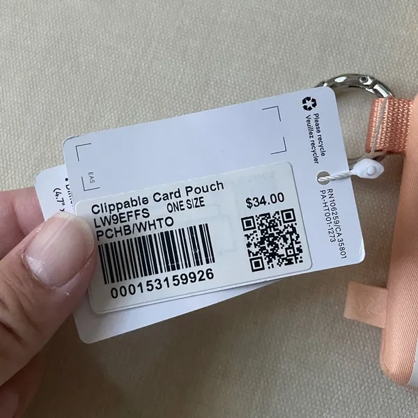 Lululemon Clippable Card Pouch - Peach Bellini - Image 3