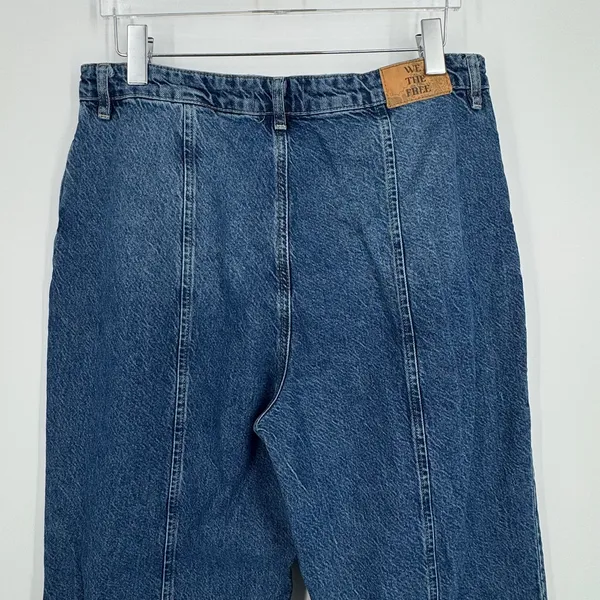 We The Free Wallflower jeans women's 33 wide leg mid rise flare blue denim retro - Image 4