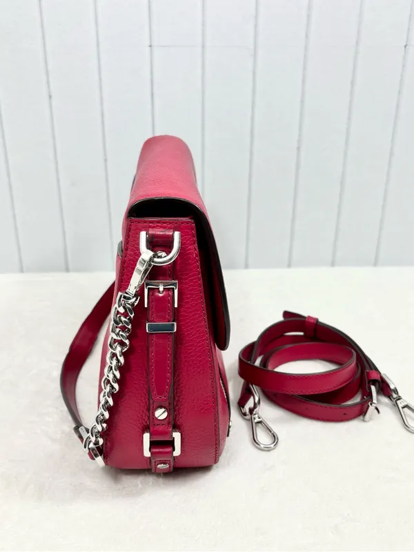 Michael Kors Handbag Bedford Legacy Leather Flap Crossbody Raspberry Pink - Image 9