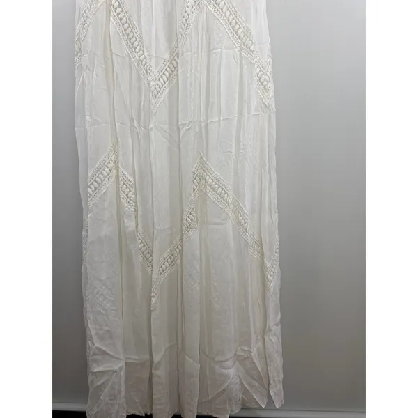 Chelsea & Violet‎ White Lace Crochet V-Neck Maxi Dress Women Small Boho Summer - Image 9