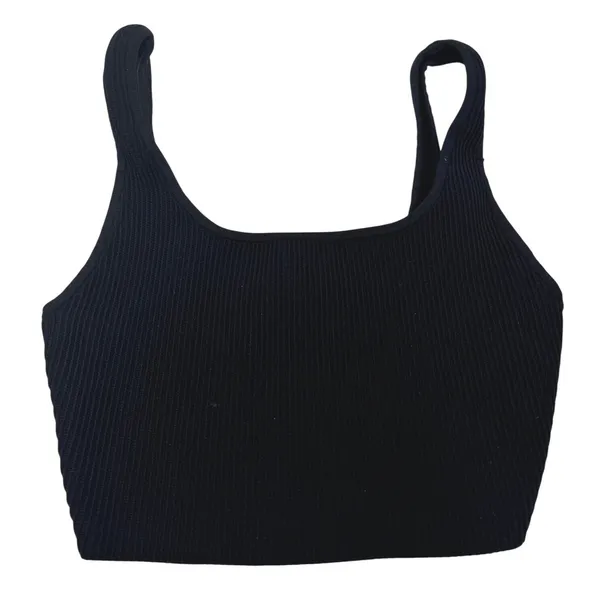 Babaton Sculpt Knit Cropped Tank Top Black Square Neck Size S - Image 4