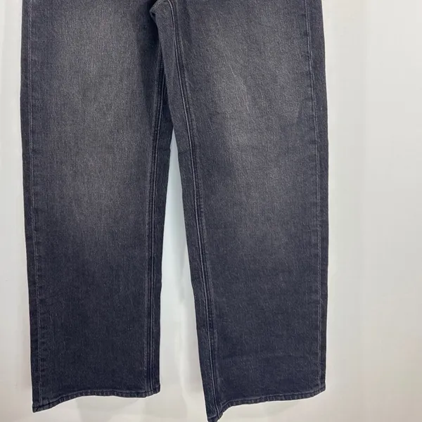 Quince Black Organic Cotton Tencel Straight Leg Jeans Womens Size 26 Faded Denim - Image 3
