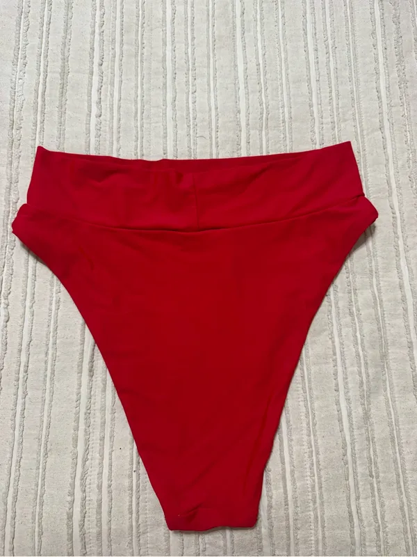 Aerie High Cut Cheeky Red Bikini Bottoms - Image 2