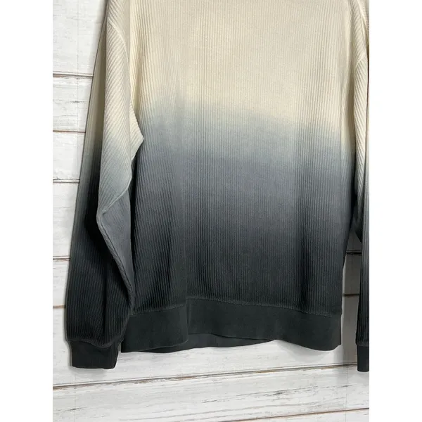 Moon Ryder Small Corded Crewneck Sweatshirt Cream Gray Cotton Long Sleeve - Image 5