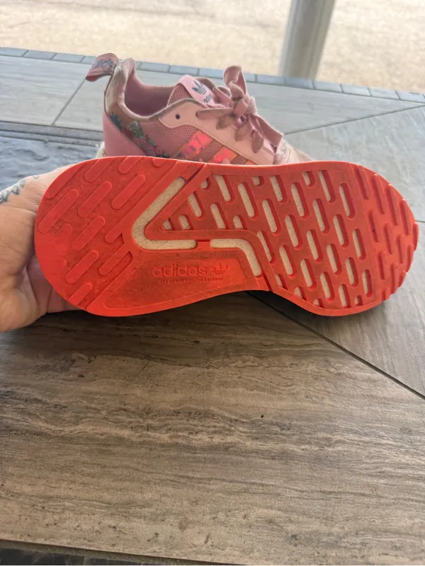 Adidas NMD R1 Pink Floral Iridescent Sneakers Women’s Size 6 - Image 5