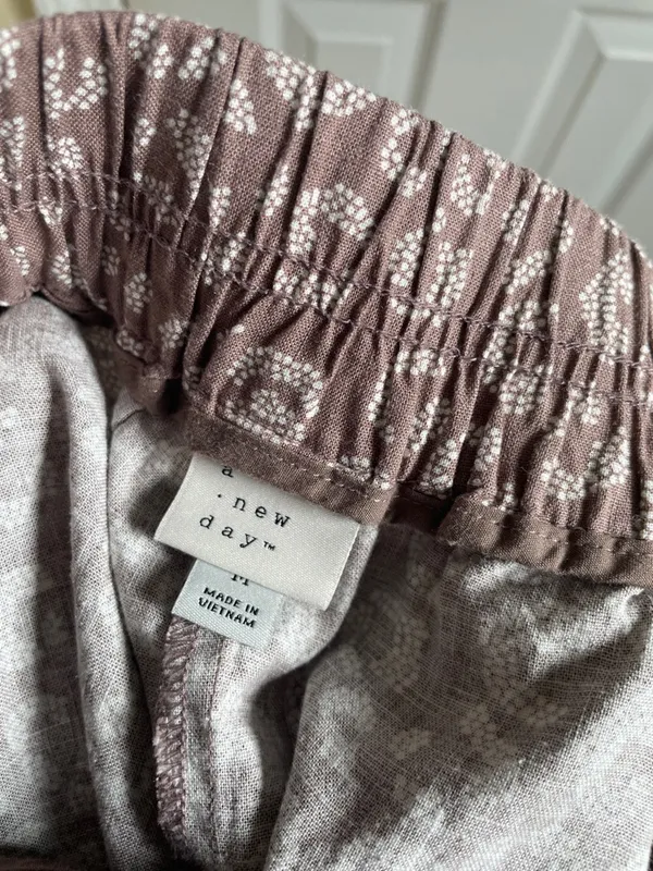 A New Day Taupe Leopard Print Boho Western Linen Blend High-Waist Pull-On Shorts - Image 4