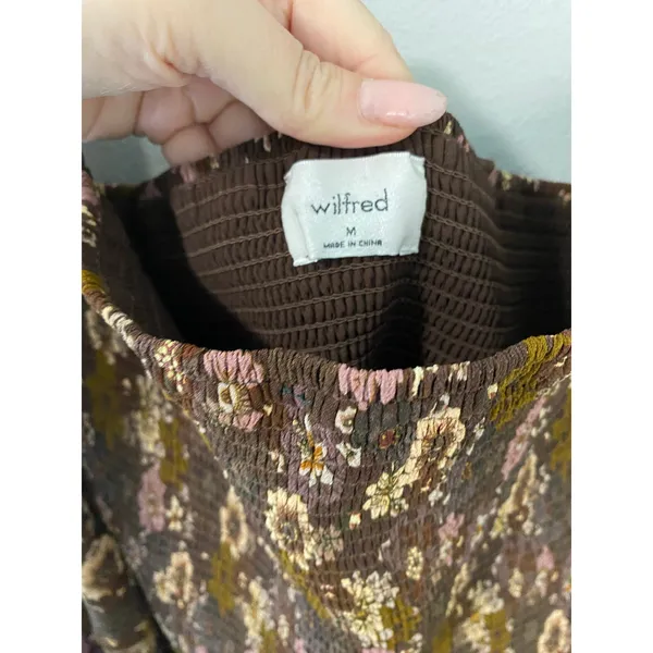 Wilfred Tempest Floral Smocked Mini Dress Size Medium - Image 6