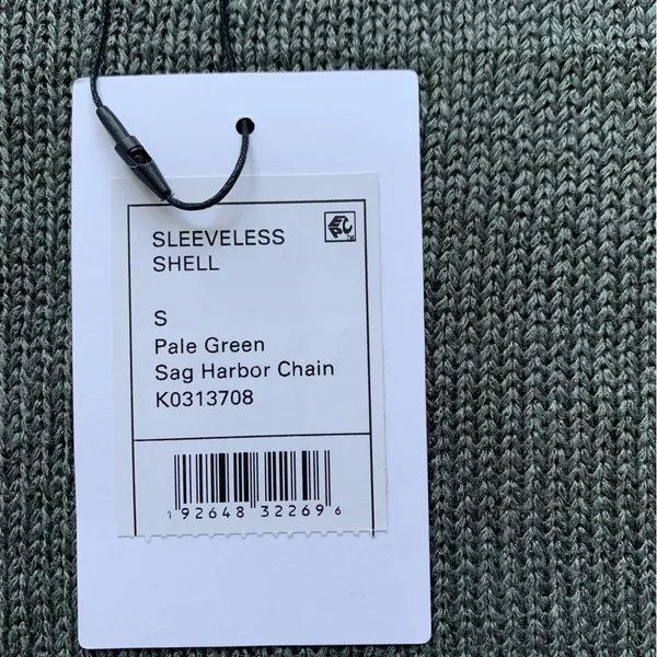 Theory Linen Blend Sleeveless Shell Sweater Green NWT Size Small - Image 3