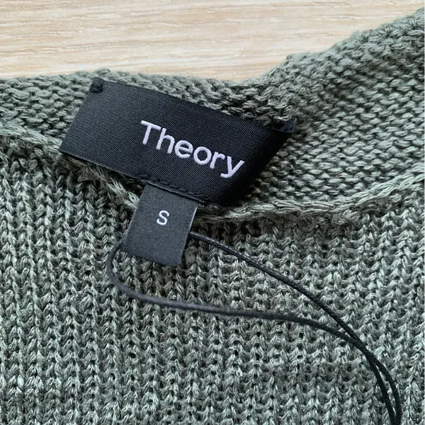 Theory Linen Blend Sleeveless Shell Sweater Green NWT Size Small - Image 2