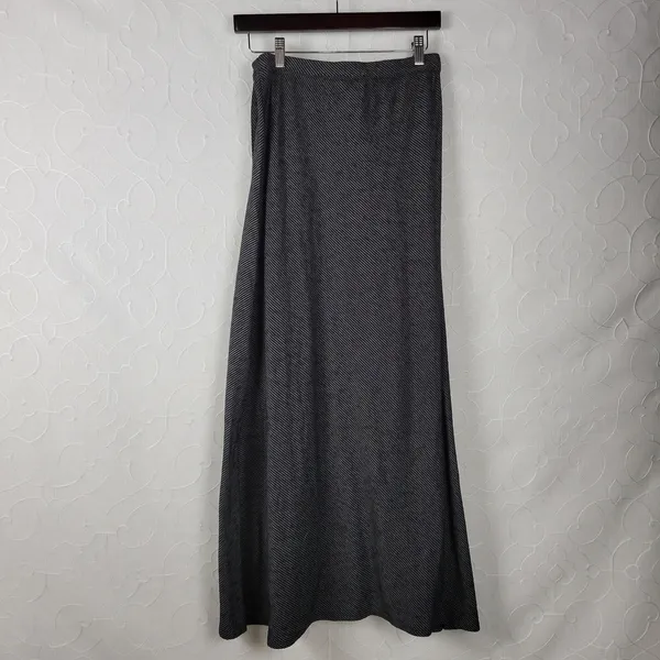 Susina Women's Skirt XS Black Striped Wrap Knit Draped Soft Maxi Tie Waist - Image 2