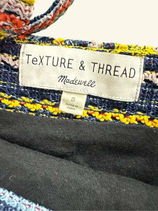 Madewell Texture & Thread Striped Tie Strap Tank Top Size Small Boho Crochet - Image 11