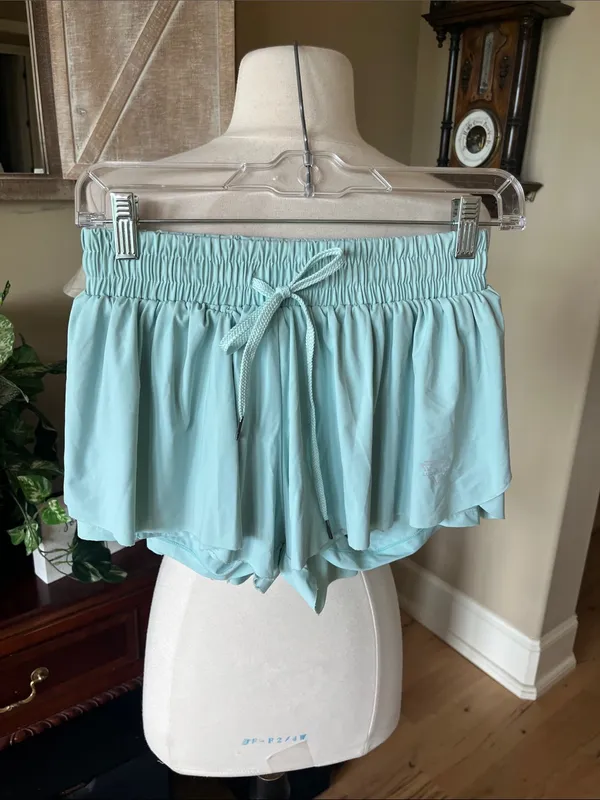 Flowy Athletic Shorts Light Green - Image 4
