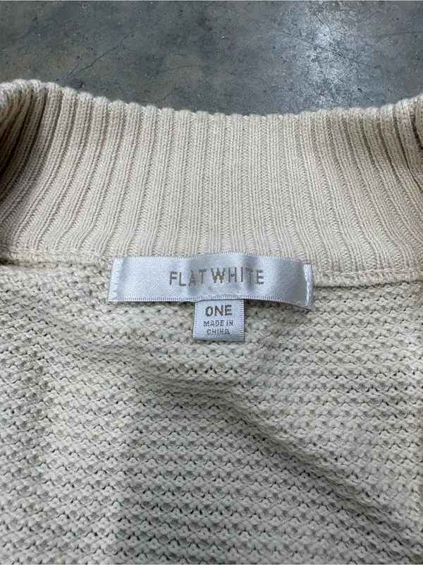 Flat White Cream Knit Oversized Cottagecore Cardigan Womens OSFM - Image 2