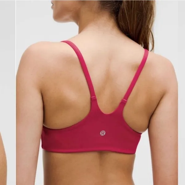 Lululemon Women's Pink Sports Bra Wunder train Strappy Race Bra 10 CD - Image 2