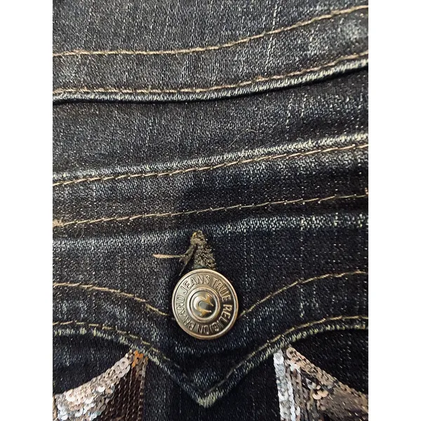 True Religion Blue Billy Dark Wash Boot Cut Denim Jeans Women SZ 25 - Image 14