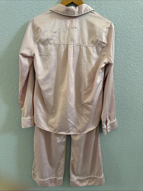 Abercrombie & Fitch Pink Satin Wide-Leg Pajama Lounge Set Size Small - Image 5