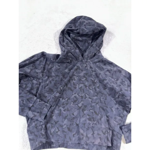 Athleta Navy Printed Farallon Hooded Sweatshirt #572247 Small - Image 2