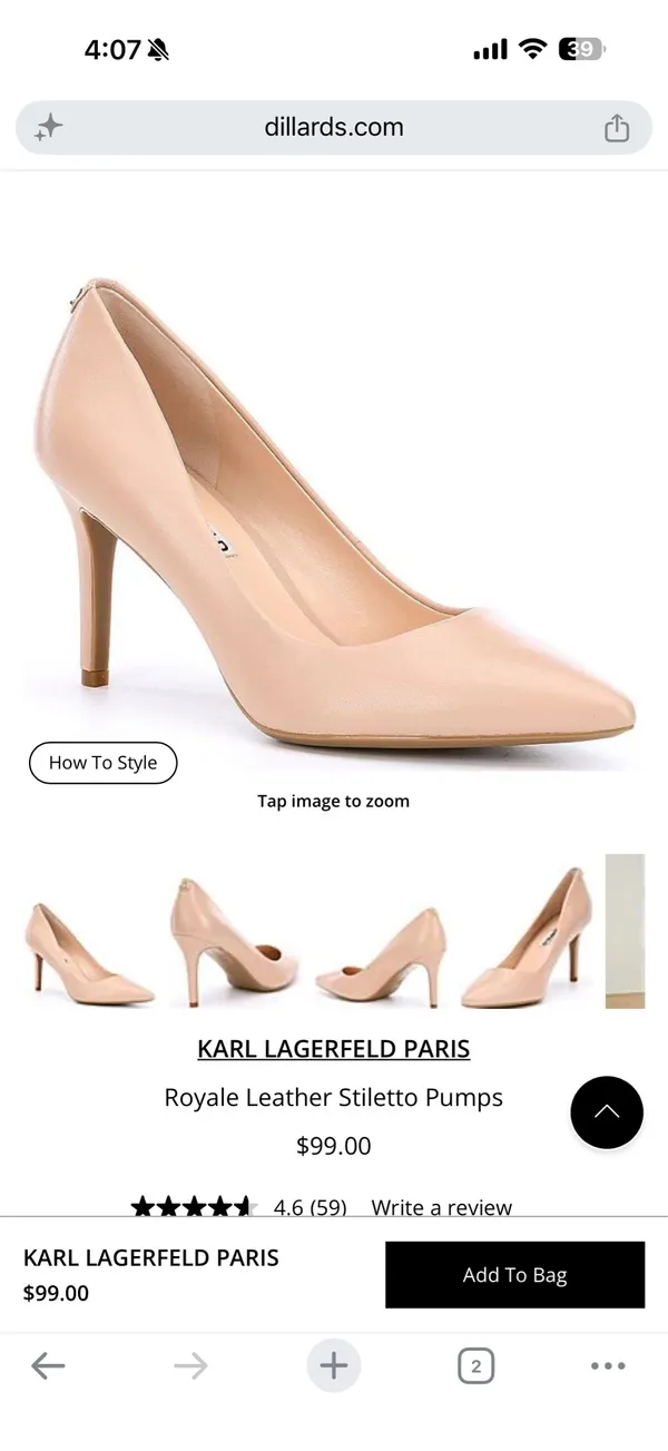 Karl Lagerfeld Nude Pumps Size 8 - Image 5