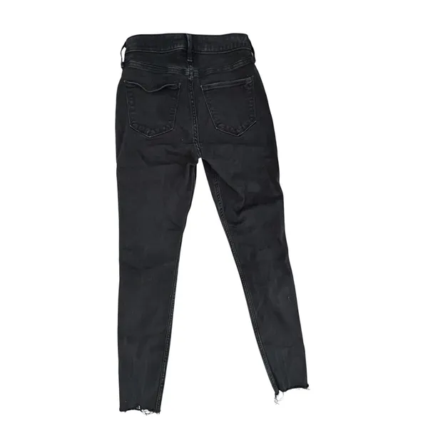 Hollister Curvy High-Rise Jean Leggings Black Frayed Hem W27 L28 Size 5R - Image 2