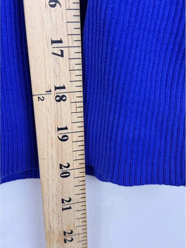 Lauren Ralph Lauren Cobalt Blue Ribbed Cotton Turtleneck Sweater RL Logo XS/S - Image 8
