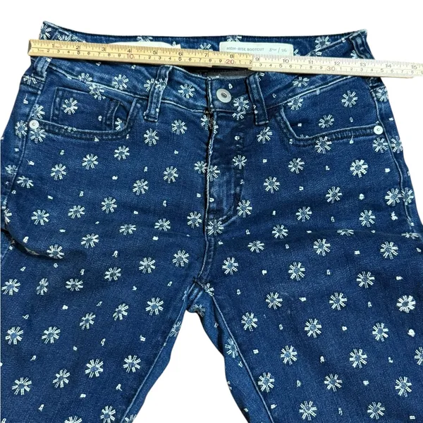 Pilcro Embroidered High-Rise Cropped‎ Starbursts Pattern Bootcut Jeans Sz 26 - Image 7