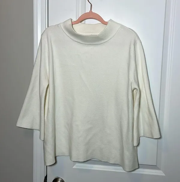 Baltic Born Zola Sweater Womens Size XL Cream white 3/4 Bell Sleeve Boho Cozy - Image 2