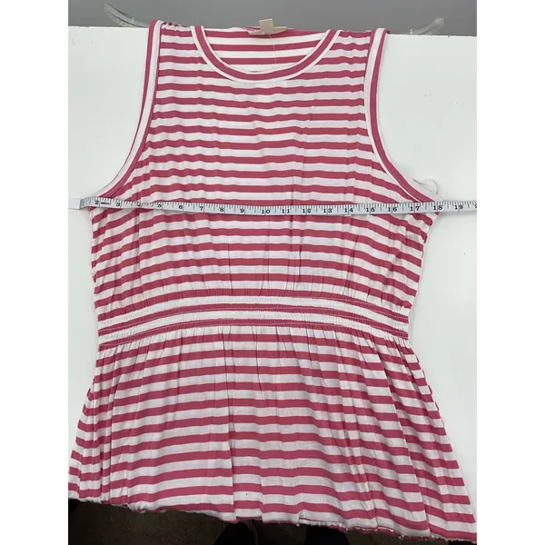 Style & Co Womens Striped Tiered Maxi‎ Dress Coral Pink White XL - Image 3