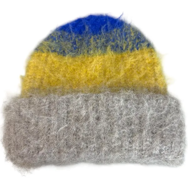 Free People Icing Beanie in Blue Gold NWT Stripes Wool Fall Winter Bohemian - Image 7
