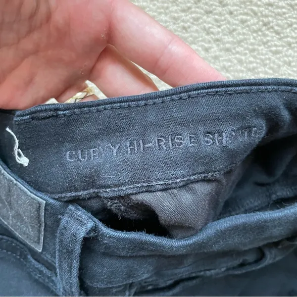 American Eagle Outfitters Curvy High Rise Stretch Black Denim Shorts 4 - Image 3