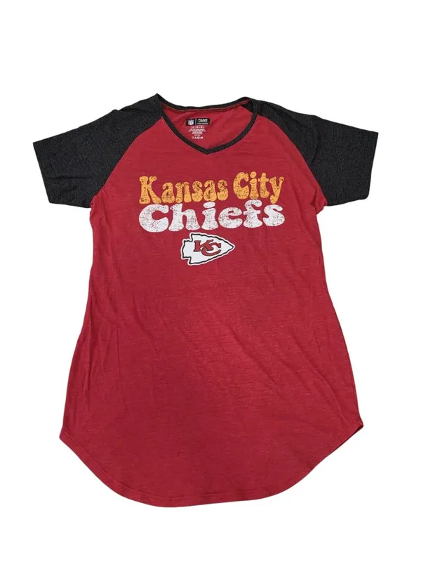 Kansas City Chiefs Womens Red/Black Raglan Shirt NFL Team Apparel Size M - Image 4