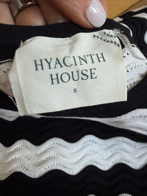 TUCKERNUCK HYACINTH HOUSE Black & White Wavy Knit Stripe Wilder Dress size S EUC - Image 2