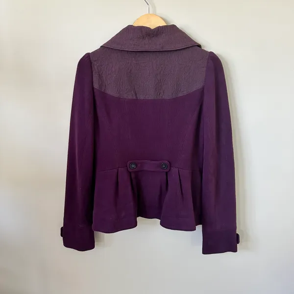 Free People Eggplant Blazer Sz 10 - Image 3
