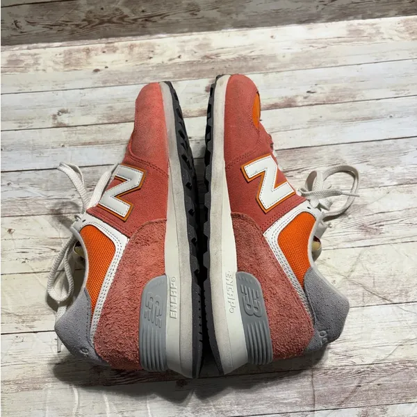 New Balance 574 Gulf Red Sneakers Women's Size 9M Orange Athletic Lace Up - Image 8