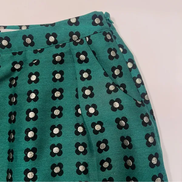 Anthropologie HD in Paris‎ Garden Glimmer Christmas Green Tiered Flower Skirt 4 - Image 16