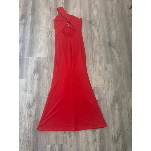 Revolve x Katie May Edgy Dress Red One Shoulder Cutout Maxi Gown‎ Dress Medium - Image 4