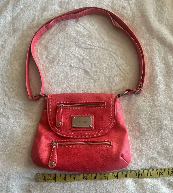Nine West Crossbody Bag Tangerine Faux Leather - Image 7